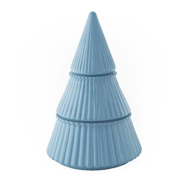 Ice Blue Tiered Glass Tree Jar on a white background