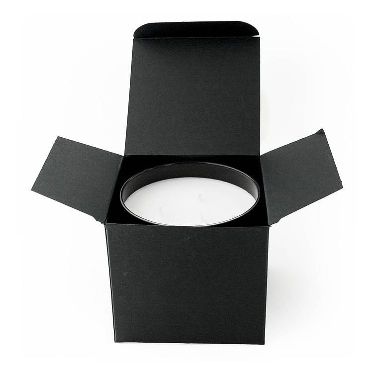 Black 3-wick Retail Candle Tumbler Box with a 3-Wick Tumbler in the box