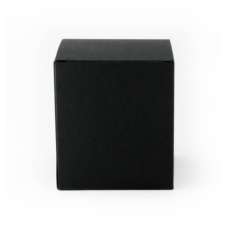 Front facing image of Black Retail Candle Tumbler Box on a white background
