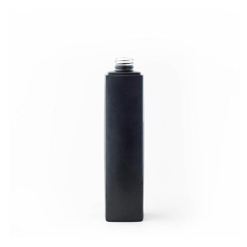 3.7 oz Matte Black Square Glass Bottle