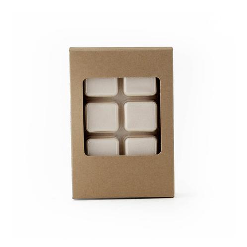 Kraft Retail Wax Melt Box with filled clamshell inside