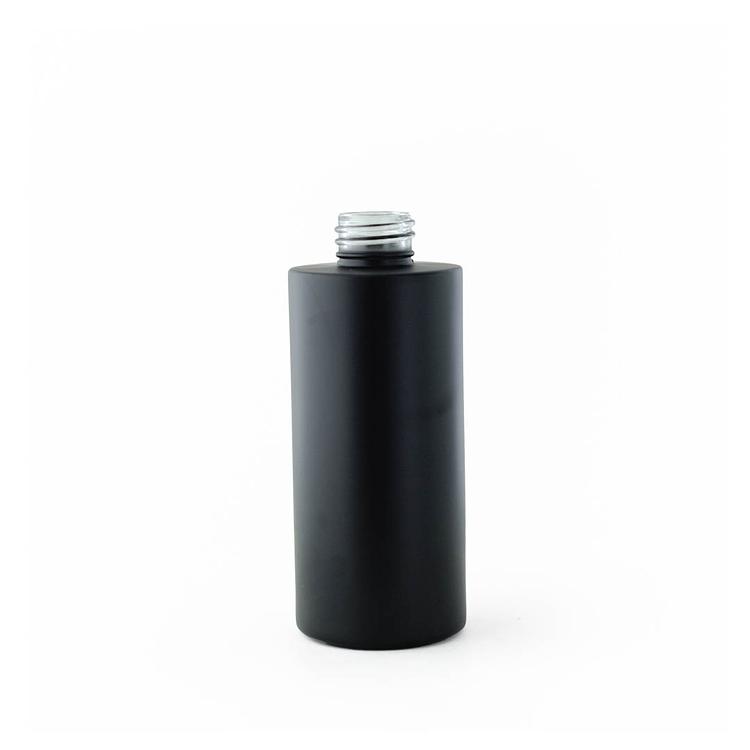 6.5 oz. Matte Black Round Glass Bottle