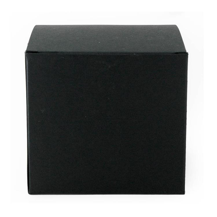 Front facing image of Black 3-wick Retail Candle Tumbler Box on a white background