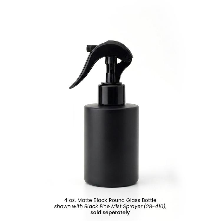 4 oz. Frosted Round Glass Bottle a Spray Top/Mister on a white background