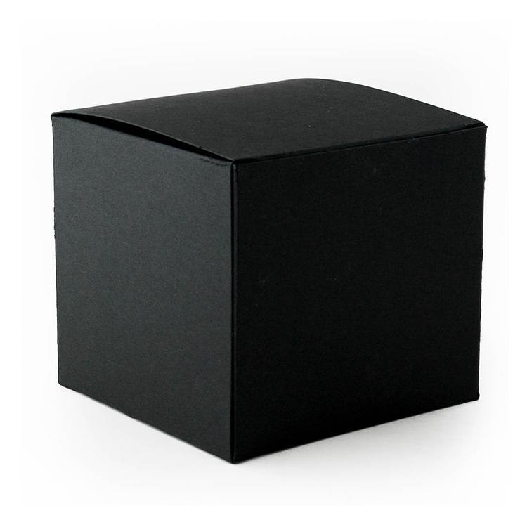 Corner angled image of Black 3-wick Retail Candle Tumbler Box on a white background