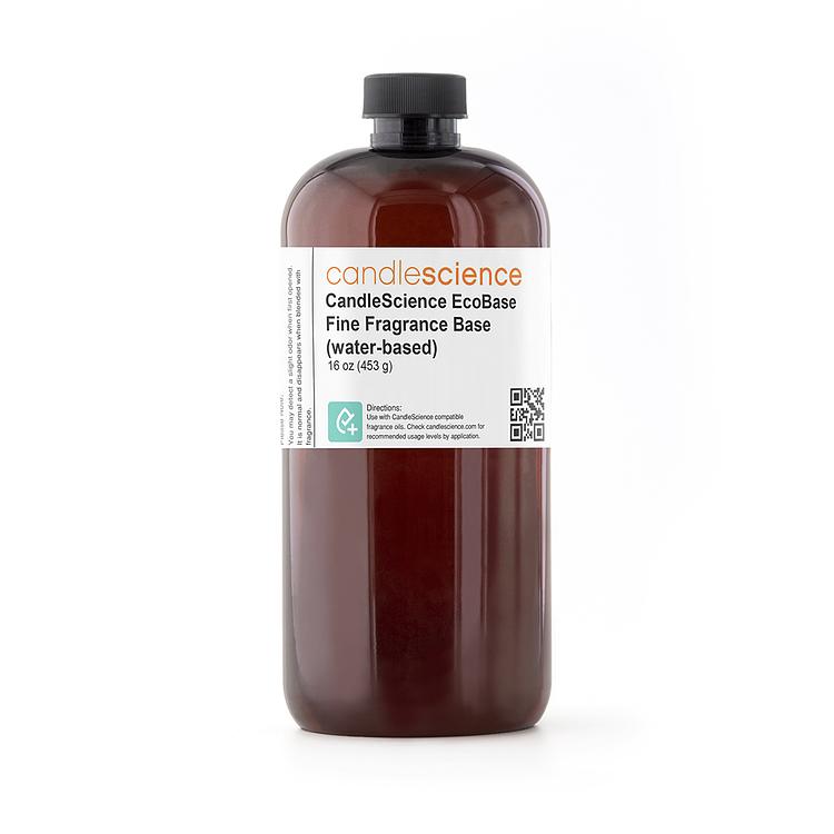 16 oz bottle of CandleScience EcoBase™ Fine Fragrance Base (water-based) on a white background