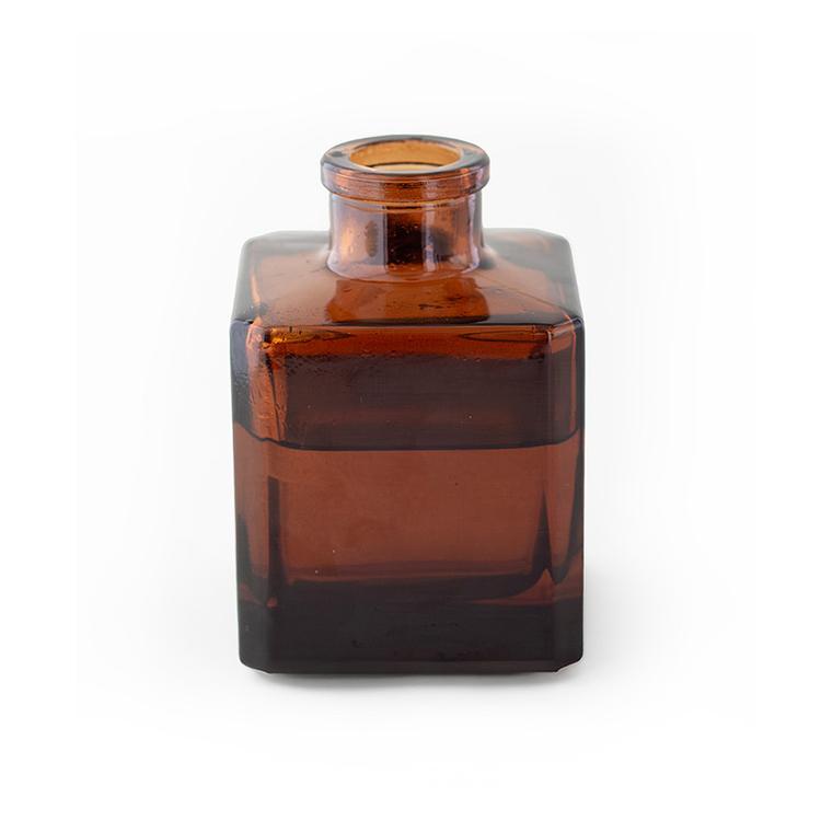 Amber Cube Reed Diffuser Bottle on a white background without a stopper