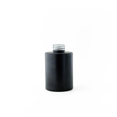 4 oz. Matte Black Round Glass Bottle