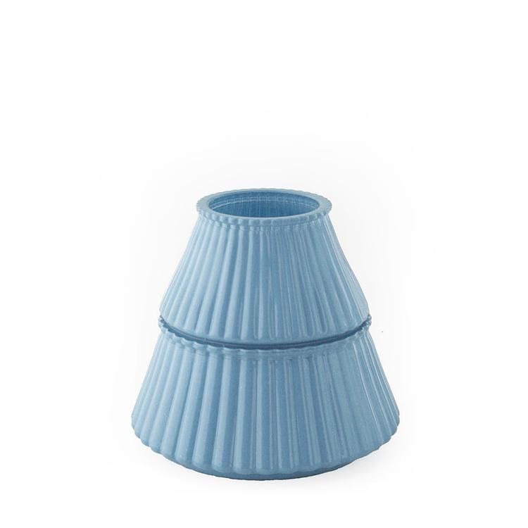 Ice Blue Tiered Glass Tree Jar with first layer removed on a white background