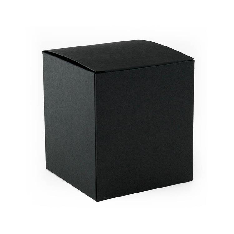 Corner angled image of Black Retail Candle Tumbler Box on a white background