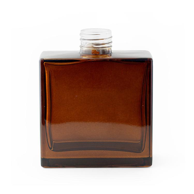 Amber Square Reed Diffuser Bottle on a white background