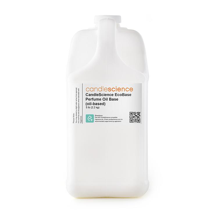 5 lb oz bottle of CandleScience EcoBase™ Perfume Oil Base (oil-based) on a white background