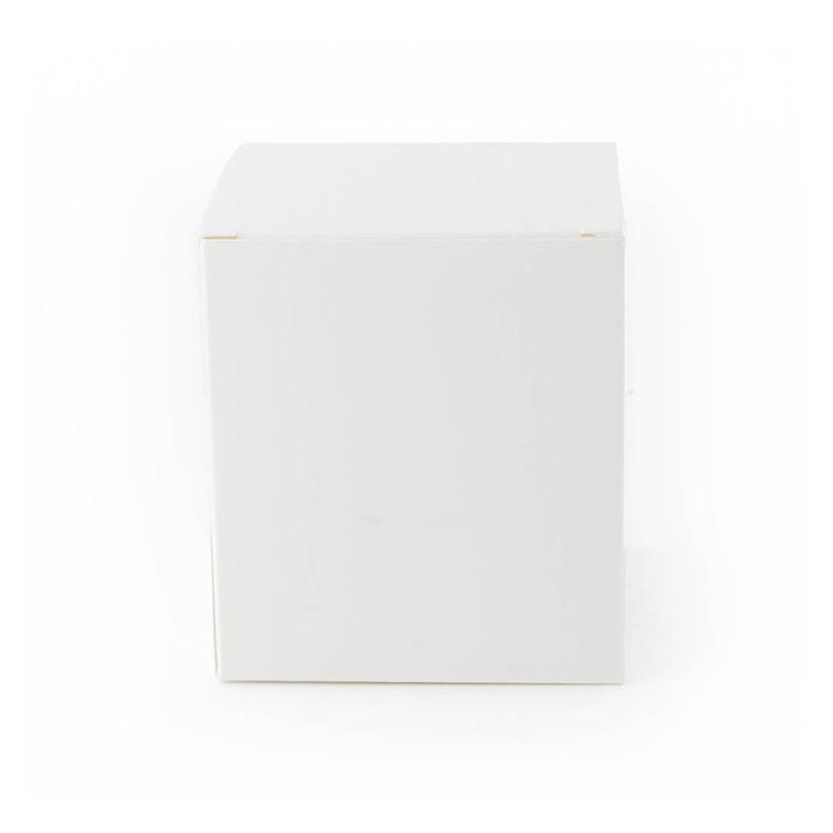 Top and front image of White Retail Candle Tumbler Box on a white background