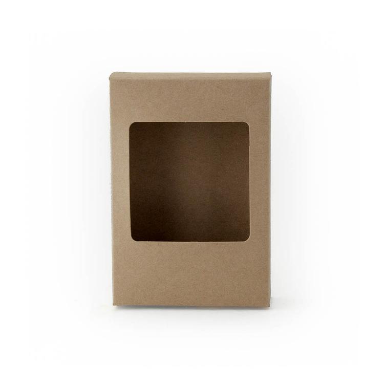 Kraft Retail Wax Melt Box from the front, empty