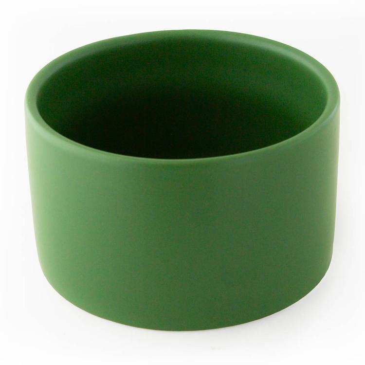 Evergreen 3-Wick Modern Ceramics angled from the top down on a white background
