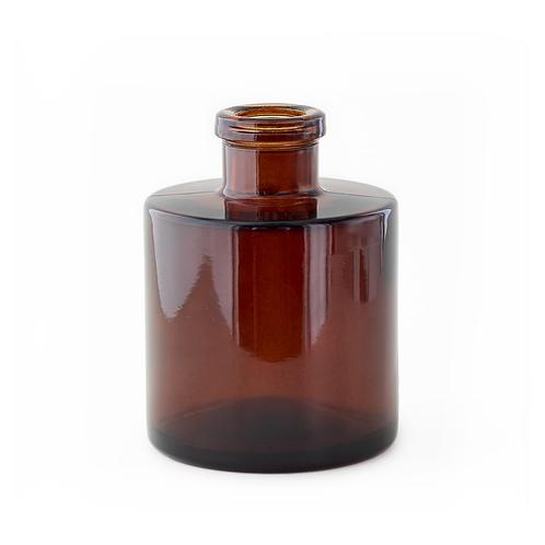 Amber Round Reed Diffuser Bottle on a white background