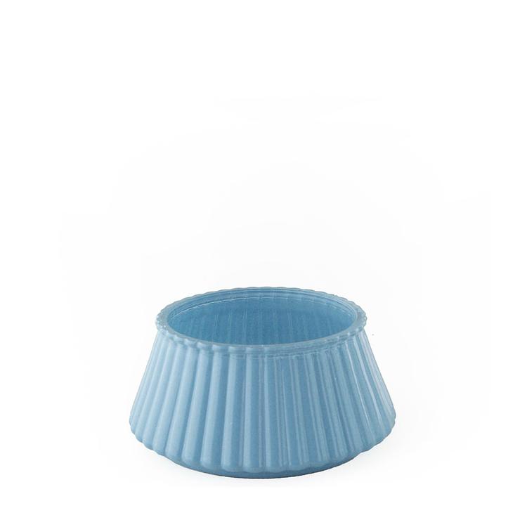 Ice Blue Tiered Glass Tree Jar with second layer removed on a white background