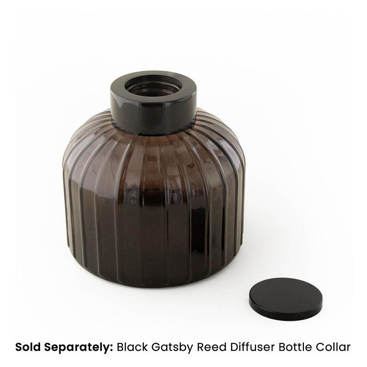 Smoked Gatsby Reed Diffuser Bottle on a white background with a Black Gatsby Collar sold separately 