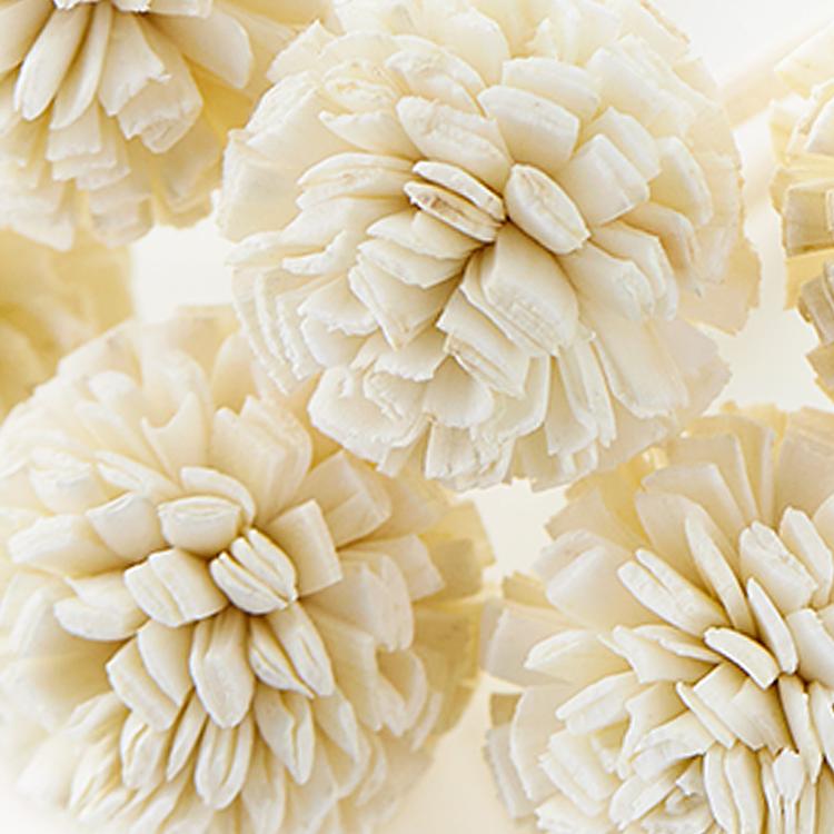 Pom Pom Ball Diffuser Reeds Close up displaying texture of pom pom balls