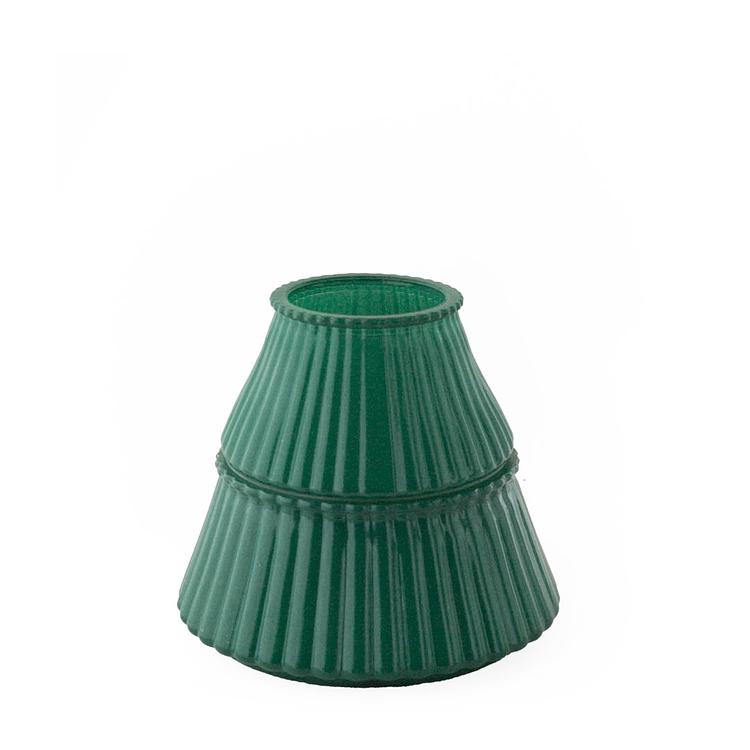 Evergreen Tiered Glass Tree Jar with top layer removed on a white background