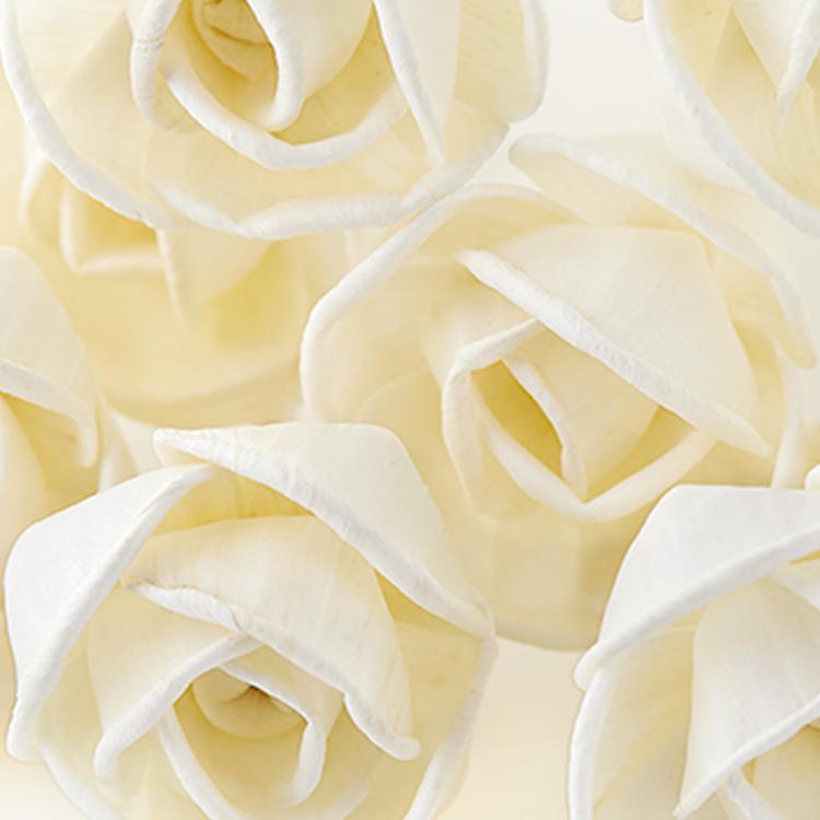 Close up of Rose Flower Diffuser Reeds displaying rosette petals