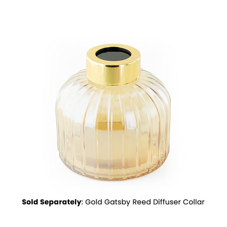 Champagne Luster Gatsby Reed Diffuser Bottle with a Gold Gatsby Collar on white background