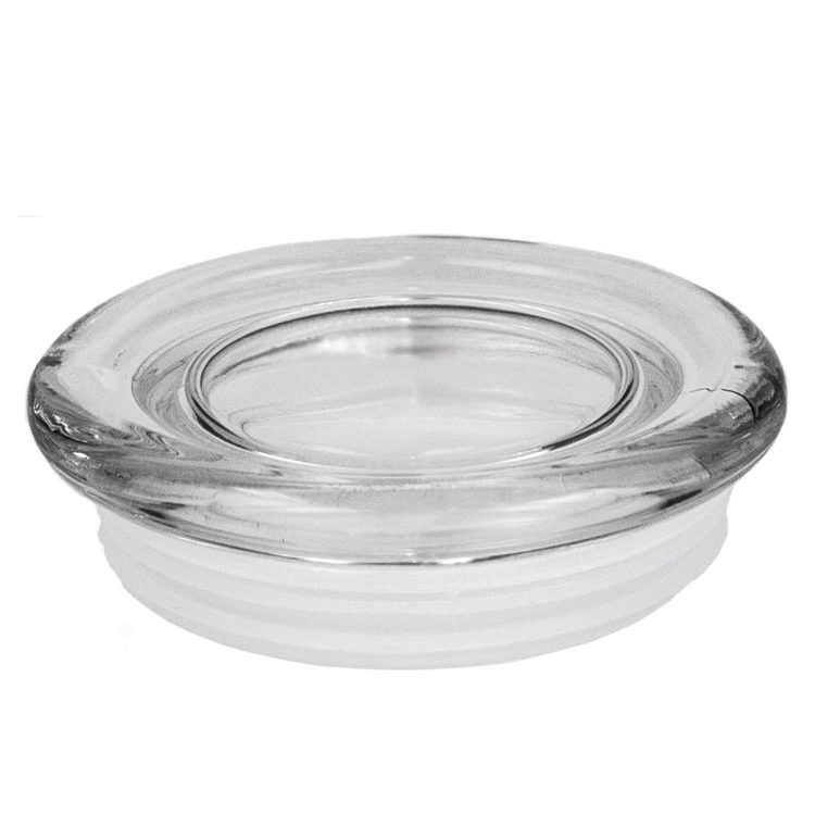 Clear Clear Glass Candle Jars w/ Glass Flat Pressed Lids