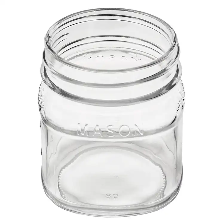 top, inside view of the 8 oz mason jar