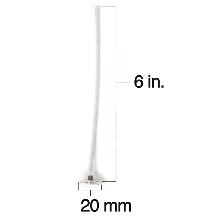 LX 20 6" Pretabbed Wick Size 6 inches by 20mm