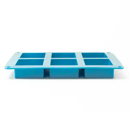 6 Bar Small Square Silicone Soap Mold Side view