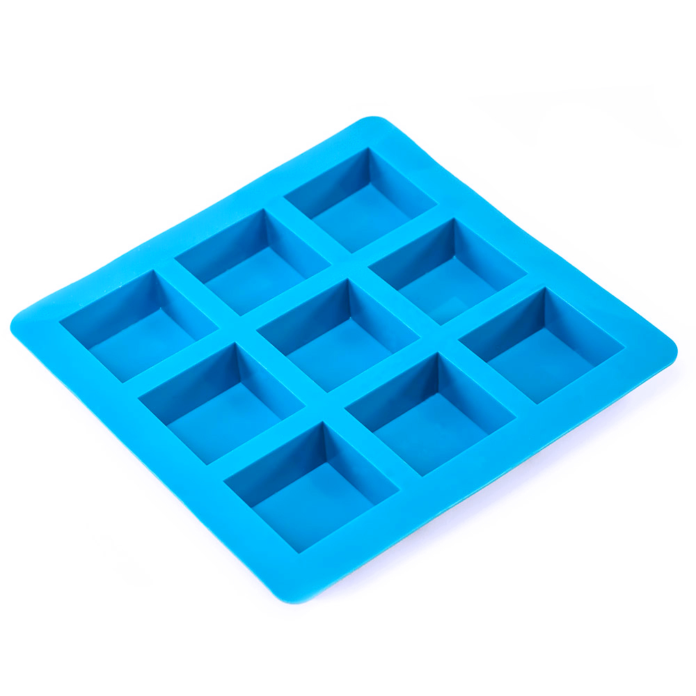 9 Bar Large Square Silicone Soap Mold - CandleScience