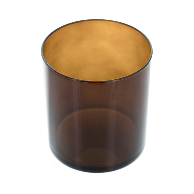 Inside of the amber straight sided tumbler Jar