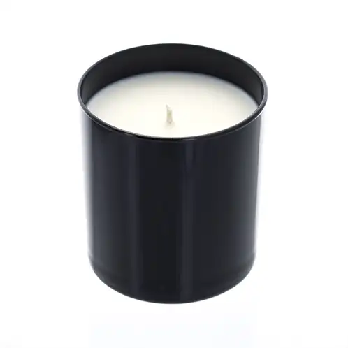 Black Straight Sided Tumbler Jar Filled with candle wax