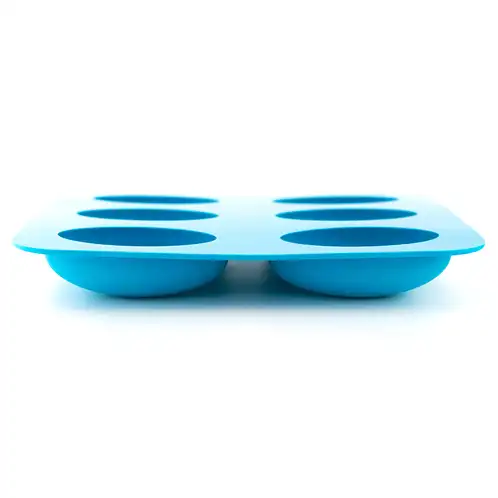 6 Bar Contoured Oval Silicone Soap Mold Side profile