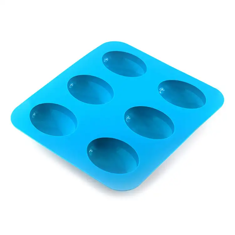 6 Bar Contoured Oval Silicone Soap Mold - CandleScience