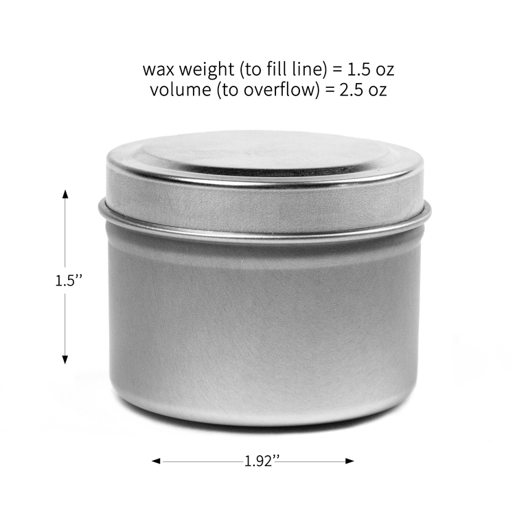 2 oz. Candle Tin With Dimensions