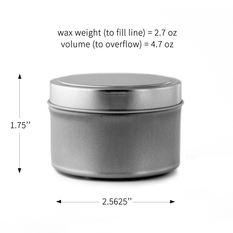 4 oz Candle Tin with Dimensions
