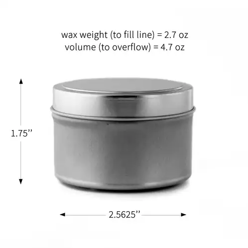 4 oz Candle Tin with Dimensions
