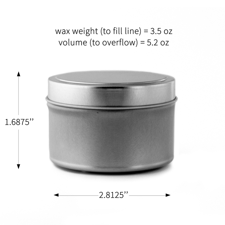 6 oz. Candle Tin Dimensions