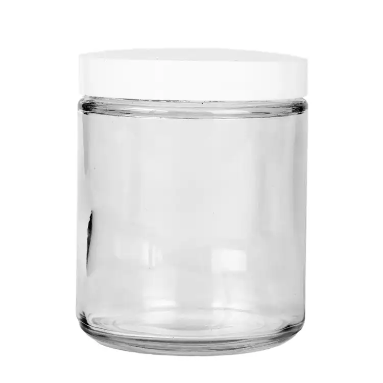 70-400 White Plastic Threaded Lid on top of glass jar
