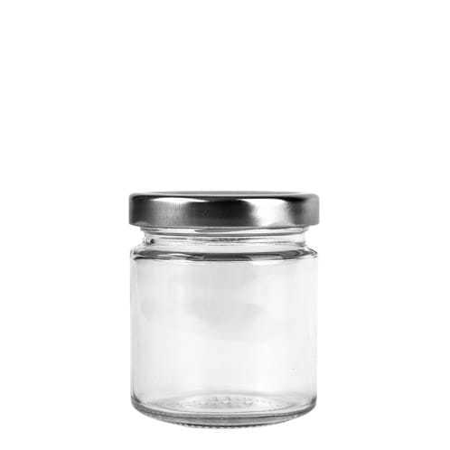 Small Straight Sided Jar with silver twist top lid