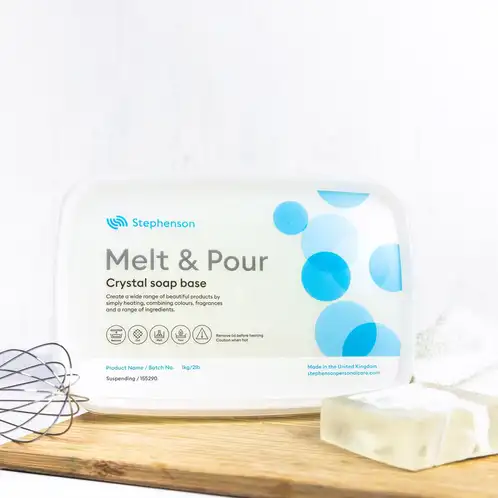 2 lb tray of Stephenson Melt and Pour Clear Suspension Base
