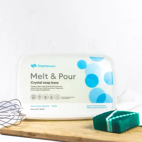 2 lb tray of Stephenson Natural HF Melt and Pour Soap Base