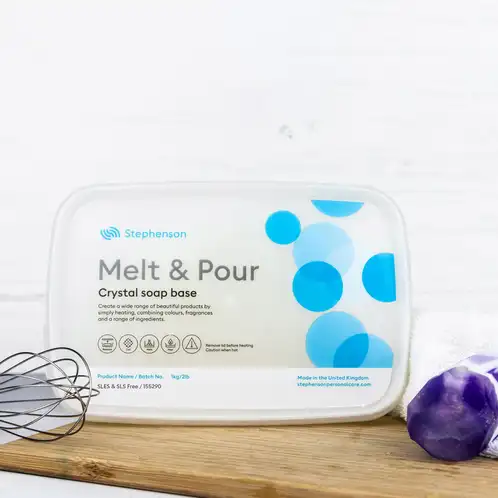 2 lb tray of Stephenson SLES and SLS Free Melt and Pour Soap Base