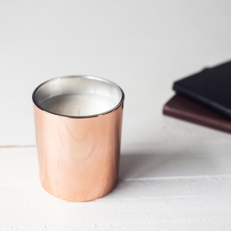 Copper Tumbler Jar with candle wax inside