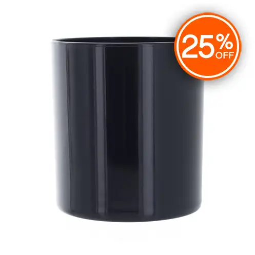 Black Straight Sided Tumbler Jar (Import)