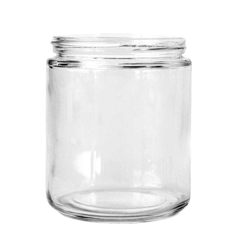 Medium Straight Sided Glass Candle Jar with Threaded Top 