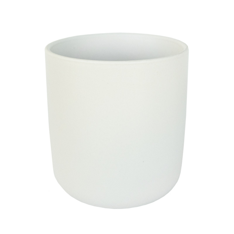 White Nordic Ceramic Tumbler Candle Container