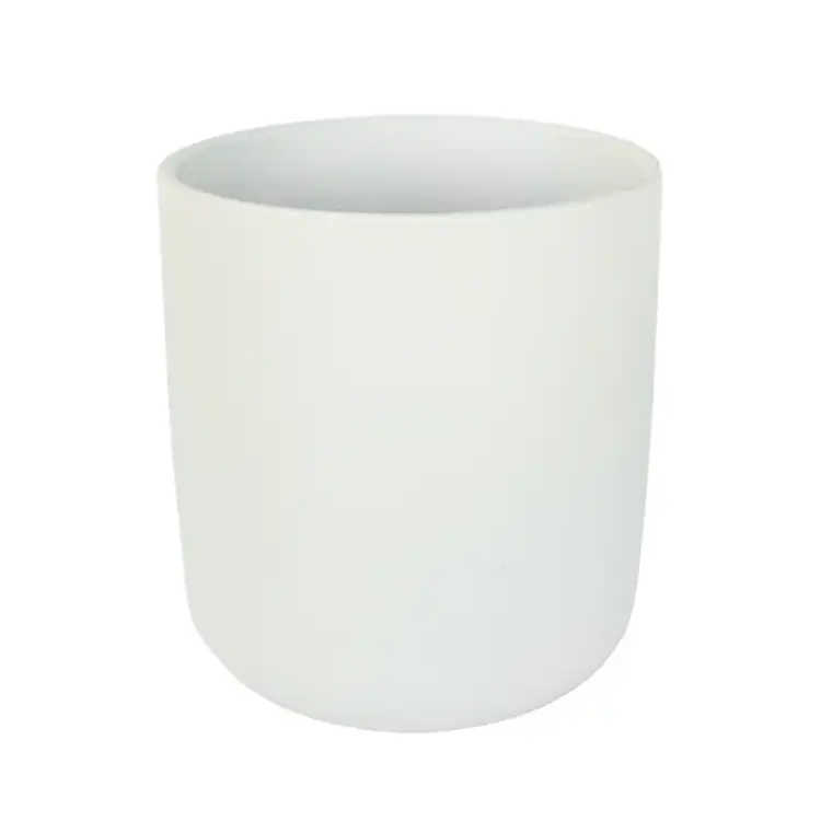 White Nordic Ceramic Tumbler Candle Container