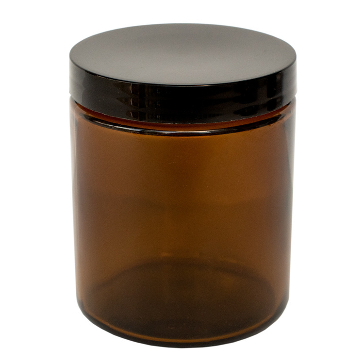 Medium Amber Straight Sided Tumbler Jar (Threaded)